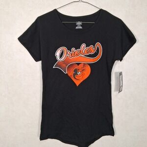 Gen2 MLB Baltimore Orioles Girls Size L 14 Black Heart Graphic T-Shirt 9K3G6ML4T